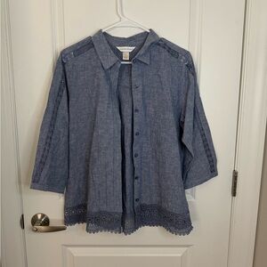 Christopher Banks Linen Cotton Blend Blouse